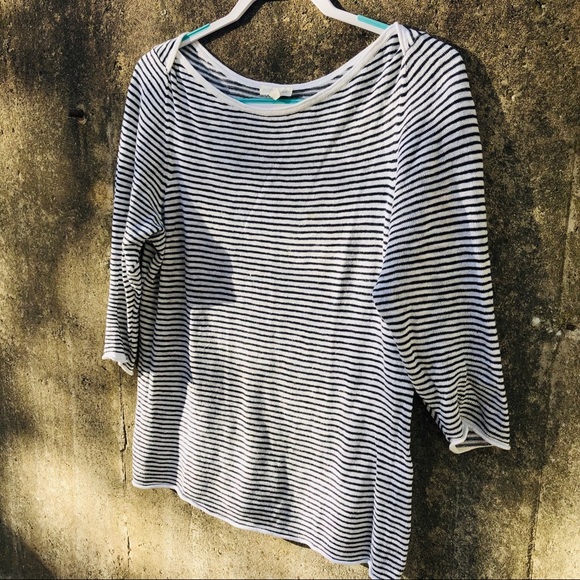 Eileen Fisher 1/2 Sleeve Striped Top - Picture 2 of 7